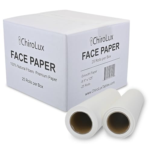 Chirolux Face Paper – Crepe Absorbent Disposable Face Cradle Surface Paper Rolls for Medical & Chiropractic Tables, 8.5\" x 125\' (25 Pack) - Thumbnail 5