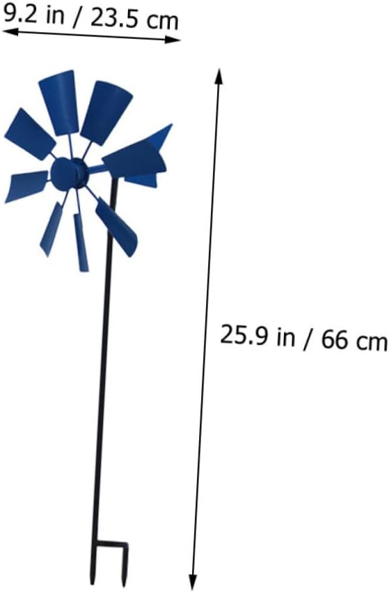 3Pcs Outdoor Metal Windmill Spinner Decor for Garden Courtyard Patio Kinetic Pinwheel Lawn Ornament Ground Stake Colorful Garden Decoration