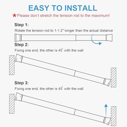 Image of Spring Tension Rod, Goowin Small Tension Rod, 5 /8 inch Diameter No Drilling Expandable Short Tension Rods Spring Rods, Tension Rods for Closet, Cupboard, Hanging Clothes, White, 5 Pack (10-15.7 inch)