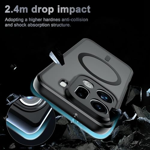 Image of QUIETIP Magnetic Case for Oppo Find X9 Pro with Screen Protector,[Compatible with MagSafe] Translucent Matte Drop Protection Cover,Black