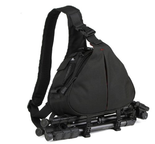 Croco CAS3198 Large Pro Sling All Weather Shoulder Camera Bag/Case with Lens and Tripod Holder for DSLR/SLR Camera