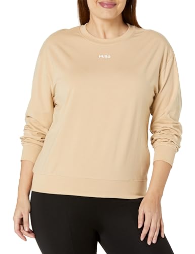 HUGO Sweat-shirt en jersey de coton noir coupe ample pour homme