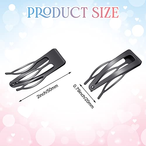 32 Pieces Snap Hair Clips For Women, 3 Prong Clips For Hair, Double Grip Hair Clips Metal Snap Clips, Hair Comb Clips Snap Hair Barrettes For Women Girls Hair Accessories (Gun Black) #TOP1