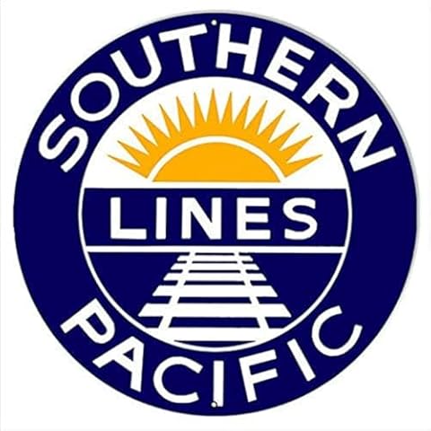 Sylty Southern Pacific Lines Railway Railroad Blue Man Cave Garage Car Motor Oil Sign 12X12 Inch Cover