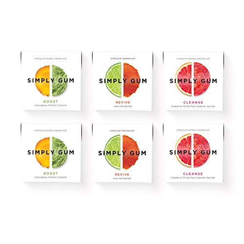Simply Gum | Natural Chewing Gum | Variety Pack - Boost, Cleanse, Revive