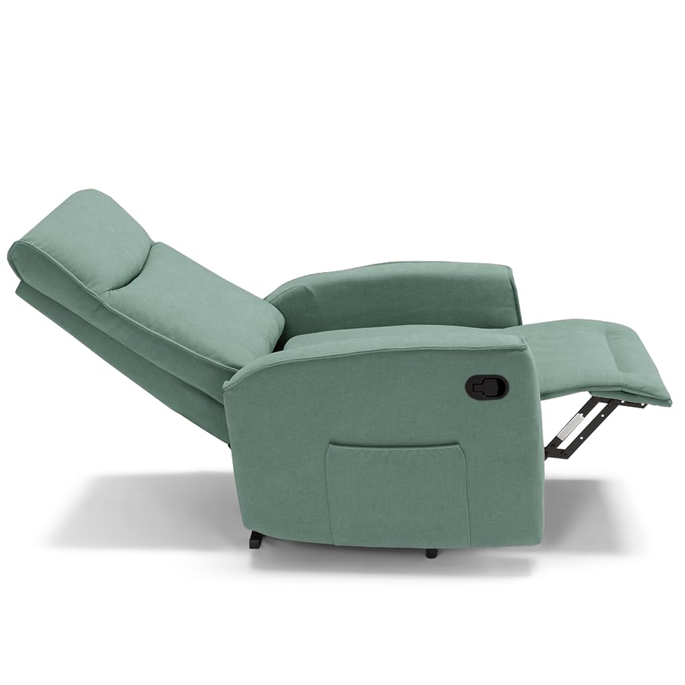 REDÒKASA Poltrona relax manuale Londra, reclinabile manualmente, 3 diverse posizioni, design moderno, seduta ergonomica, tessuto idrorepellente (Salvia)