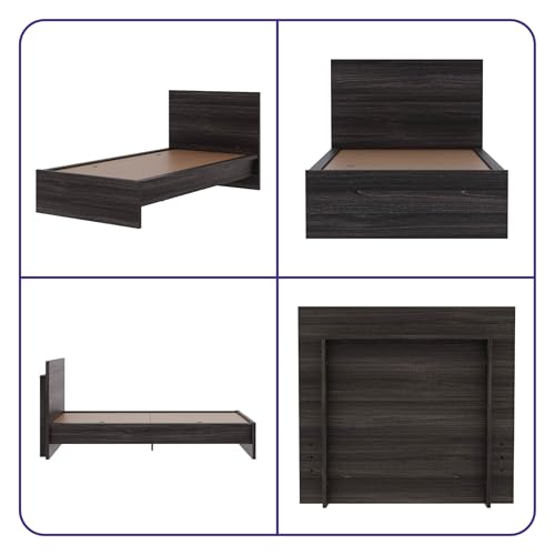Image of Wakefit Bed | 3 Yr Warranty | Single Bed Size, Non-Storage, Sturdy Construction, Density: 680-750 kg /m, Termite & Borer Resistant, Fits Mattresses Up to 8 inches (Centaur 78 x 36 - Wyoming Maple)