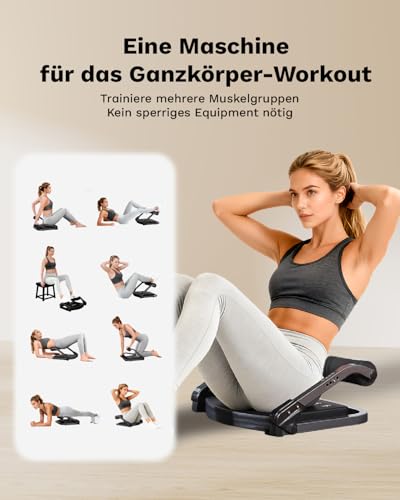 AIRHOP 8-in-1 Smart Core Ab Machine, klappbarer Bauchtrainer & Bauchmuskeltrainer bis 100 kg, Bauchtrainer für Zuhause & Büro, Ganzkörper-Workout Bauch Beine Po Trainingsgerät