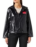 Armani Exchange Damen Logo Patch On Front, Hood, Adjustable Waistband Windbreaker, Schwarz, L