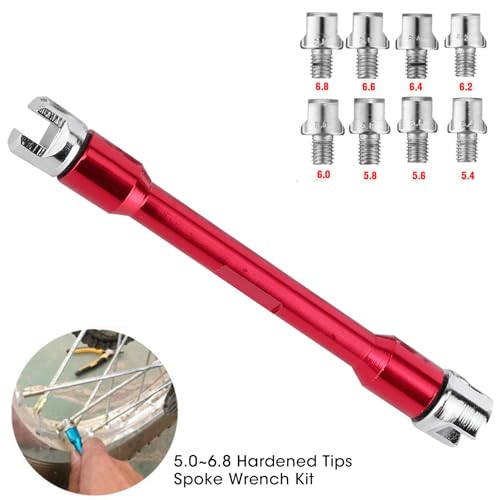 Image of Dirt Bike Spoke Wrench,10pc Motorcycle Spoke Wrench Set, Spoke Wrench Head Sizes 5.0-6.8mm With Storage Box Fits for XR CRF KLX TTR 50 70 110 250(C(red))