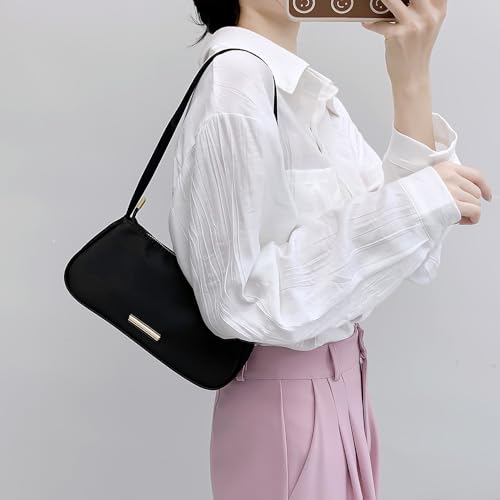 Small Nylon Shoulder Purse for Women Cute mini Under The Arm Bag With Zipper4