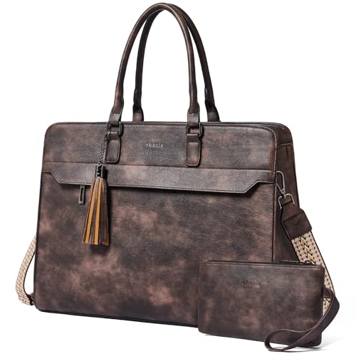 Image of Shrrie 15.6 inches Laptop Bag for Women,Water-Resistant Work Bag Laptop Tote Bag,Briefcase with Satchel Purse