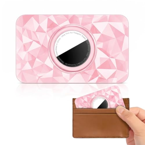 Vsagier Wallet Holder for AirTag 1st & 2nd Generation Ultra Thin for AirTag Card Case for Wallet Passport Holder Purse Backpack Hard PC for Air Tag Holder for Travel Women Mens Clear Pink