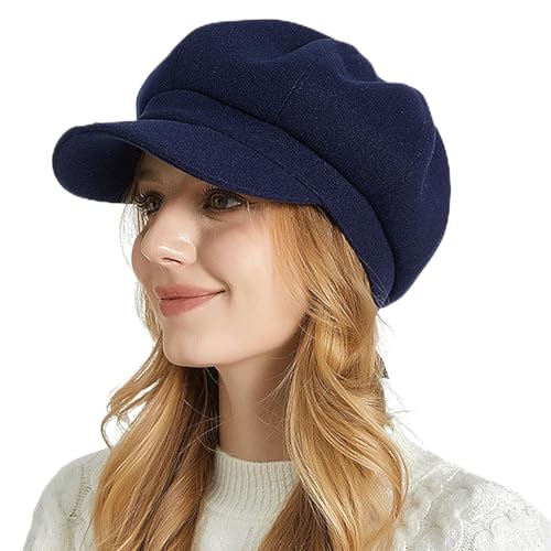 Womens Newsboy Caps Cabbie Gatsby Visor Beret Hat Fashion Ladies Pageboy Cap Navy