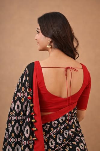 Image of Jack & Jini Women's Floral Print Pure Georgette Saree with Blouse Piece | Soft Casual & Festive Drape | Gift for Mother, Wife.