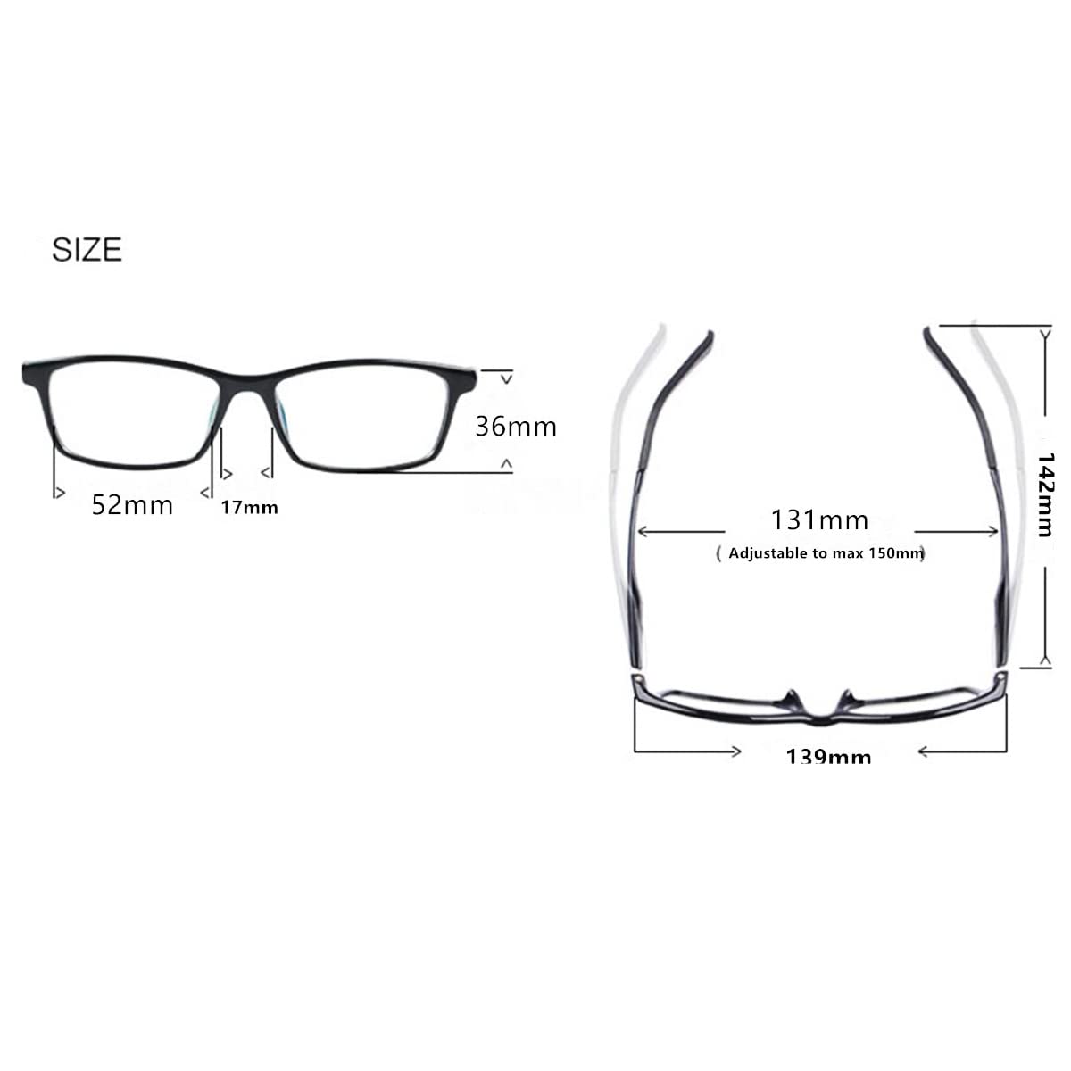 Gafas de miopía Myopia con dioptrías de -0,50 a -6,00, gafas de distancia para hombre y mujer, color negro y azul