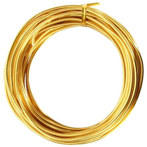 Chudeng 32.8 Feet Gold Aluminum Craft Wire, 9 Gauge 3mm Thickness Sculpting Wire, Armature Wire for Sculpting, Bendable Metal Craft Wire for Making Dolls Skeleton DIY Crafts