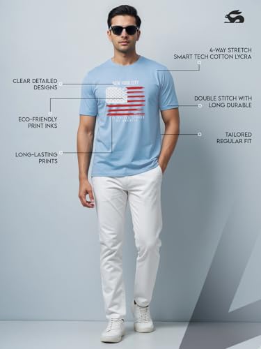 Image of ADRO Men's 100% Cotton Regular Fit T-Shirt