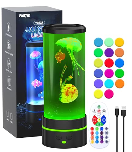 #ColaboraciónPagada<br>L?mpara Medusa con Mando 28cm - 17 Colores RGB Modo Cambio Autom?tico Luz Noche para Ni?os y Adultos Efecto Flotante para Acuario y Decoraci?n Habitaci?n Juvenil