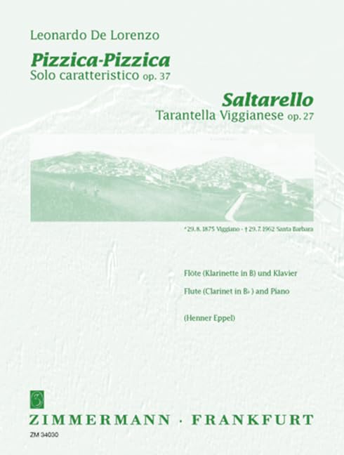 Saltarello/Pizzica-Pizzica: op. 27/op. 37. flute (clarinet in Bb) and piano.      Sheet music – January 1, 1931