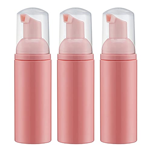 Tekson Foam Pump Bottle (Pink) Empty Travel Size Foam Dispenser Pump for Soap Shampoo Lash Cleanser(60ml 3PCS)