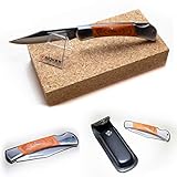 Eva Shop® Premium Taschenmesser kompaktes Klappmesser Einhandmesser Outdoor Survival Messer mit 10 cm Edelstahlklinge und Holzgriff, ideal für Freizeit, Arbeit, Wandern, Camping, Jagd UVM.