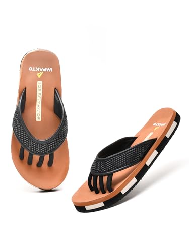 Image of Impakto 5 Finger Slippers for Men | Lightweight & Flexible Flip Flop | Toe-Alignment & Quick Drying | Skid-Resistant & Comfortable Bouncy Sole | Summer Chappal for Indoor & Outdoor