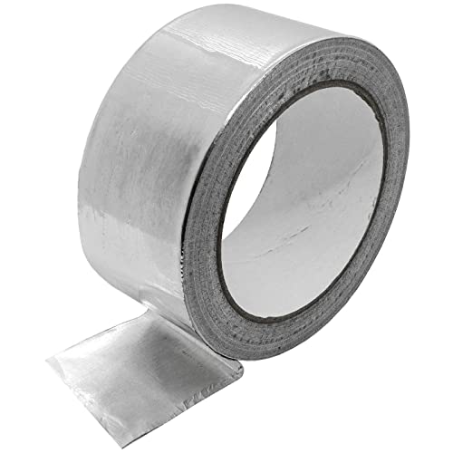 Lumonic 25m ruban adhésif en aluminium renforcé 50mm I Ruban adhésif en aluminium argenté en feuille d'aluminium pur I Ruban aluminium, ruban aluminiu