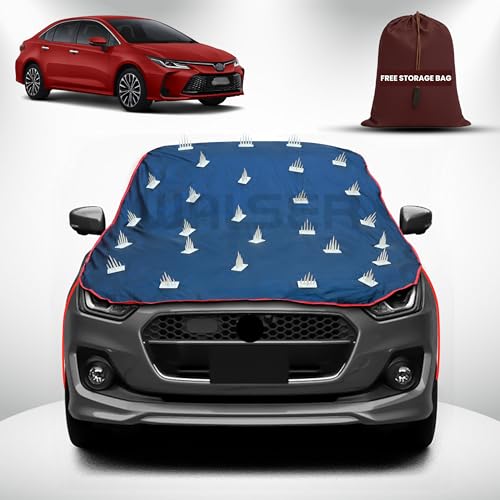 Image of WALSER Spike Car Cover for Toyota Corolla Altis | Anti-Climb Nail Guard for Dogs & Monkeys | Protects Bonnet, Roof & Dicky | UV, Dust & Snow Protection | Spike Cover with 4 Adjustable Hook