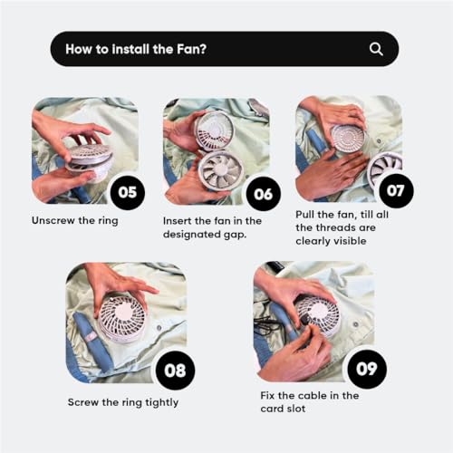 Image of Wearable Fan with 9 Blades Air-Conditioned Jacket, Cooling Jacket,Beat the Heat, Outdoor Activities, Battery Fan Set, 10000 mAh, 12 V, Unisex, Instant Cooling