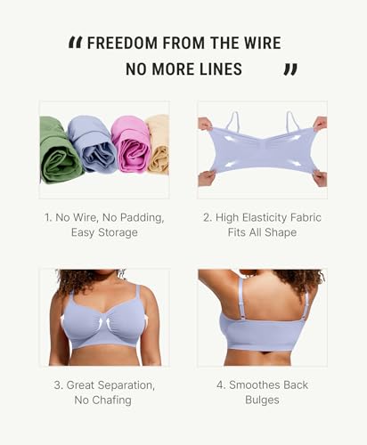 Image of FeelinGirl Bralettes for Women with Support Comfortable Bras No Underwire Seamless Everyday Bras