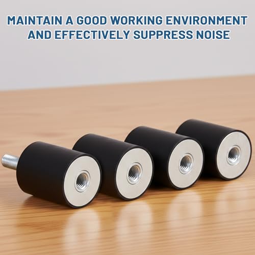 4 Stück Gummipuffer M6, Schwingungsdämpfer M6, Gummipuffer aus Metall, Gummihalterung, Schwingungsdämpfer Gummi, Schwingungsdämpfur Silentblock, für Auto Boot Luftkompressor Dieselmotor Spulen Schwarz