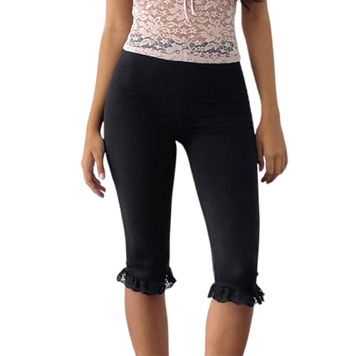 Yoawdats Womens Flared Capris Pants Bow Tie Elastic Waist Slim Fit Casual Fashion Comfy Cropped Solid Trousres