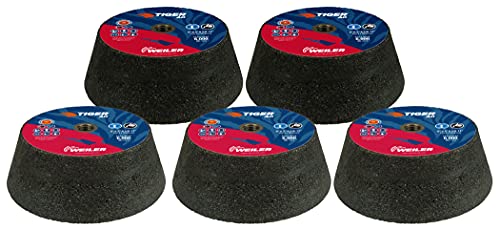 Weiler 68356 Tiger AO Type 11 Flaring Cup Wheel, A16-Q, 6/4-3/4 x 2 x 5/8-11, Rim 1", Back 3/4", (Pack of 5) by Weiler - Image 2