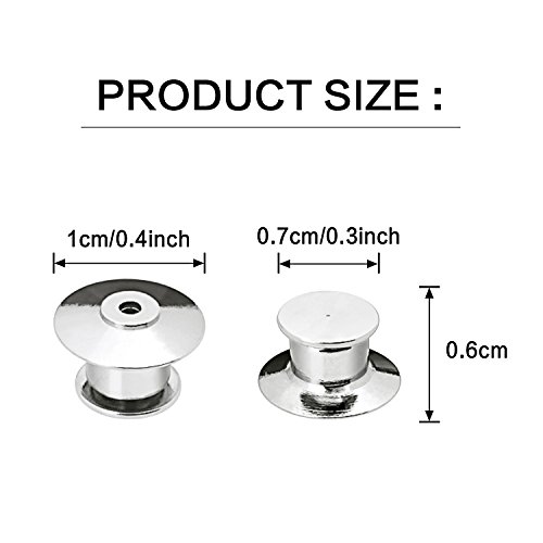 50 Pcs Metal Locking Pin Backs, Pin Keepers Locking Clasp Silver #TOP1