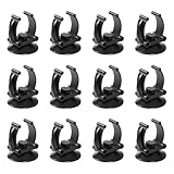 AQUANEAT 12 Pack Aquarium Suction Cups with Clip Black,for 1.1
