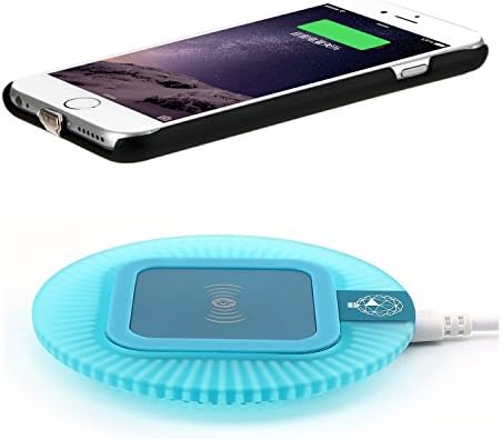 Antye Qi Wireless Charger for iPhone 6 Plus / iPhone 6S Plus, Including Wireless Charging Receiver Case and Wireless Charging Pad Station, Black/Blue