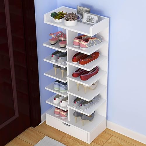 Étagère à chaussures d'entrée simple verticale de 127CM pour rangement dressing - 5