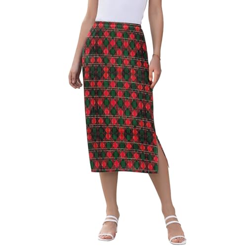 Women Beachy High Waisted Skirts for Women Midi Length Work Split Midi Skirt