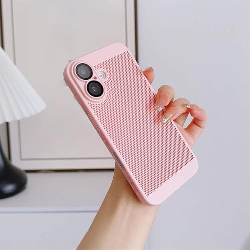 Coque en maille pour iPhone 16 15 14 13 - Protection respirante rose
