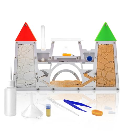ELNMLHT Ant Farm Kit for Kids, Sand Ant Colony Terrarium Kit for Educational & Learning Science Toy for Boys, Girls & Adults (Red Green)