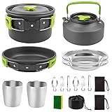 Utensilios Cocina Camping, Sebami Camping Cookware Outdoor Kit de utensilios de cocina de camping juego de ollas Juego de...