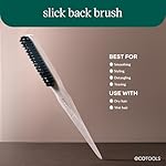 EcoTools Slick Back Hairbrush, Small Brush For The Perfect Ponytail Or Bun, Tease, Smooth, & Style Hair, Tame Frizz & Flyaways, Renewable Bamboo Handle & Vegan Boar Bristles, Cruelty-Free, 1 Count - Image 3