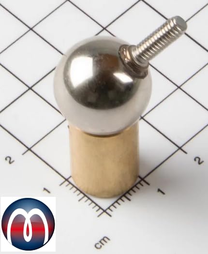 Magnetyczny przegub kulowy neodymowy z czopem gwintowanym M4 x 12, kulka Ø 16 mm, podstawa Ø 16 mm – wytrzymuje 7 kg – silne magnetyczne przeguby uniwersalne – temperatura robocza: maks. 100 °C