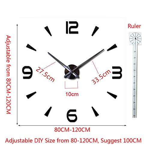 3 D DIY Frameless Gold Mirror Clock product