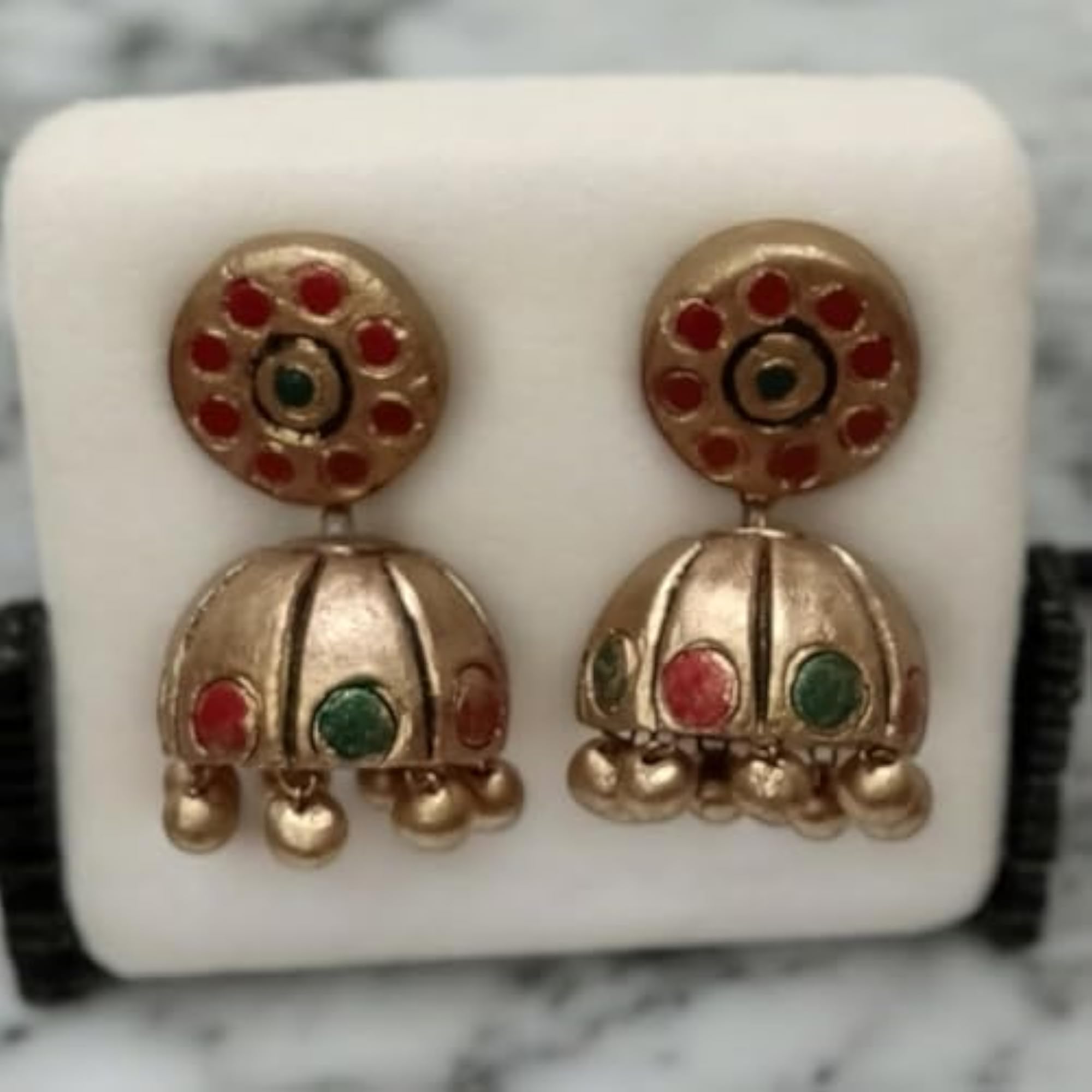 Handmade Terracotta Jhumka Earrings for Navaratri