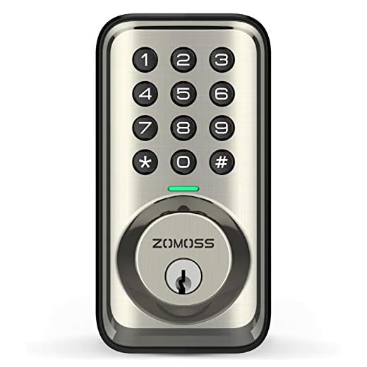 Keyless Entry Deadbolt Door Locks with Keypads, Zomoss Electronic Keypad Deadbolt Lock, Front Door Locks with Keys, 20 User Codes, Auto Lock, Low Battery Indication, Easy to Install, Satin Nickel