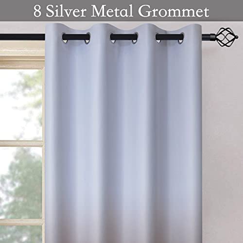 Image of SimpleHome Ombre Gradient Brown White to Gray Curtains for Bedroom,52Wx72L | Room Darkening Curtains,Light Blocking Thermal Insulated Grommet Window Curtains for Living Room,2 Panels,72 Inches Length