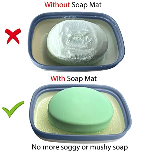 Kiasona 2Pack Travel Soap Holders, Soap Bar Box Dish Container Case , With Sponge Saver& Band, For Gym, Travel ( Blue & Green) #TOP2