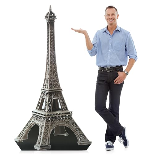 Leinuosen 6 ft Eiffel Tower Cardboard Cutout Stand up Lifesize French Theme Party Decoration Eiffel Tower Photo Prop Backdrop Standup for France Night of Paris Theme Party Birthday Decor